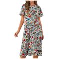 thumbnail image 1 of Moda mujer verano sexy casual sin respaldo plisado estampado floral vestido largo Fridja  qw3057, 1 of 4