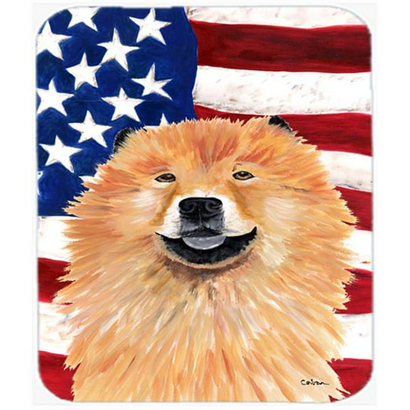 Usa American Flag With Chow Chow Mouse Pad, Hot Pad Or Trivet
