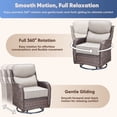 thumbnail image 6 of Jentlehouse 4 Piece Patio Conversation Set with Swivel Gliders and Coffee Table, Outdoor Wicker Sectional Sofa Sets with 6 in Thickness Cushions, Brown Wicker/Beige Cushions, 6 of 13