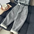 thumbnail image 2 of Tfken Child Boys Pants Solid Color Khakis Taper Comfortable Grey Trousers Size 8-10 Years, 2 of 5