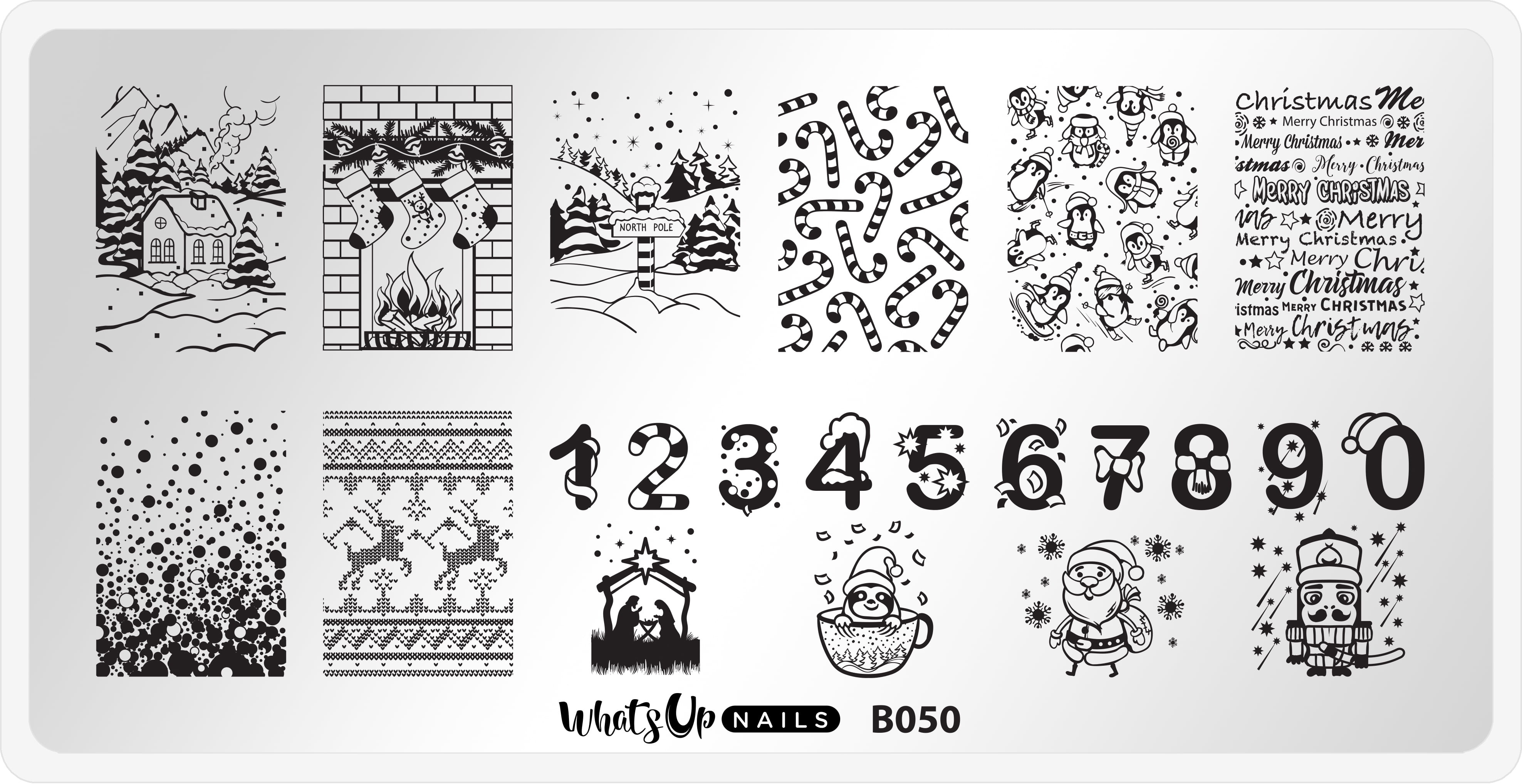Whats Up Nails B050 Count On Me! Metal Stamping Plate for Nail Art Design -  