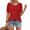 Red, variant on Summer Womens Tops Shirts 2026 Fashion Plus Size Spring Style Sleeve Decoration Buckle Round Neck Loose Folded Short Sleeve T-shirt Top
