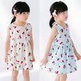 thumbnail image 5 of Robes d'Été Style Coréen pour Fille Enfants Mode Décontractée Mignonne Fraîche Impression Respirante Sans Manches Robe Débardeur Charmante, 5 of 5