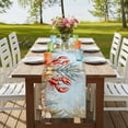 thumbnail image 4 of Blue Beach Coastal 90 Inch Table Runner, Beach Coral Shell Nautical Lobster Farmhouse Dresser Scarf Cotton & Linen Tablerunner for Dining/Kitchen Island/Holiday Party Décor 13" x 90", 4 of 9