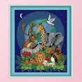 thumbnail image 3 of Cuadros Decorativos Juego de bordado de 14 quilates de animales salvajes de punto de cruz estampado (animales africanos D502) Likrtyny embutido en tela, 3 of 9