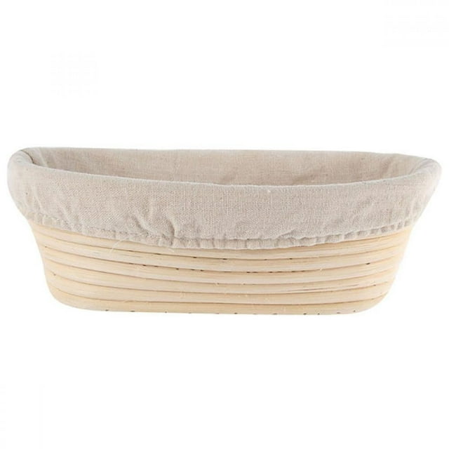 Cesta de ratán y revestimiento para levar masa de pan Banneton Brotform, forma ovalada