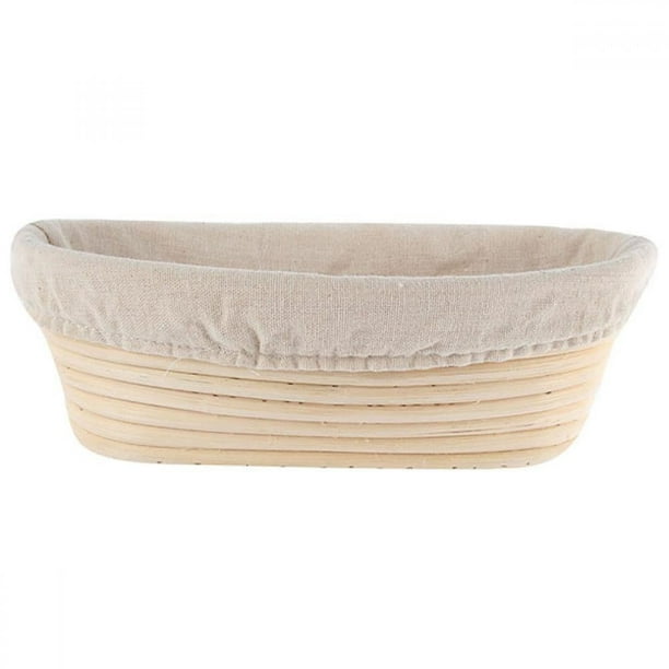 Cesta de ratán y revestimiento para levar masa de pan Banneton Brotform, forma ovalada