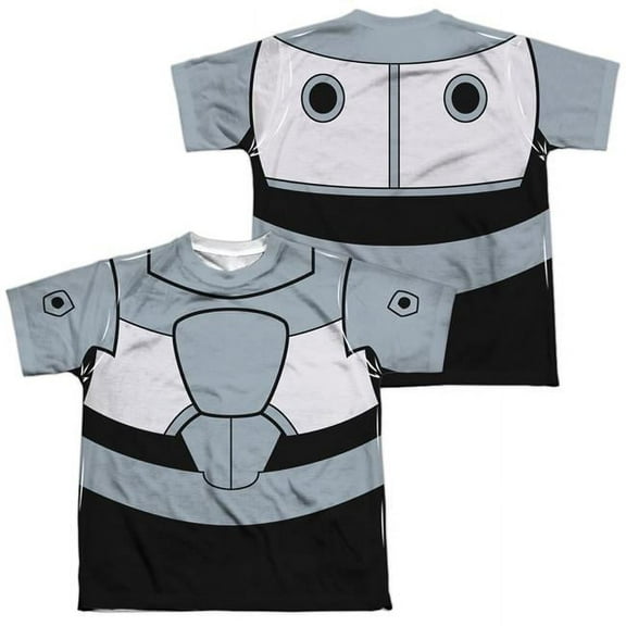 Teen Titans Go - Cyborg Uniform (Front/Back Print) - Youth Short Sleeve Shirt - Small