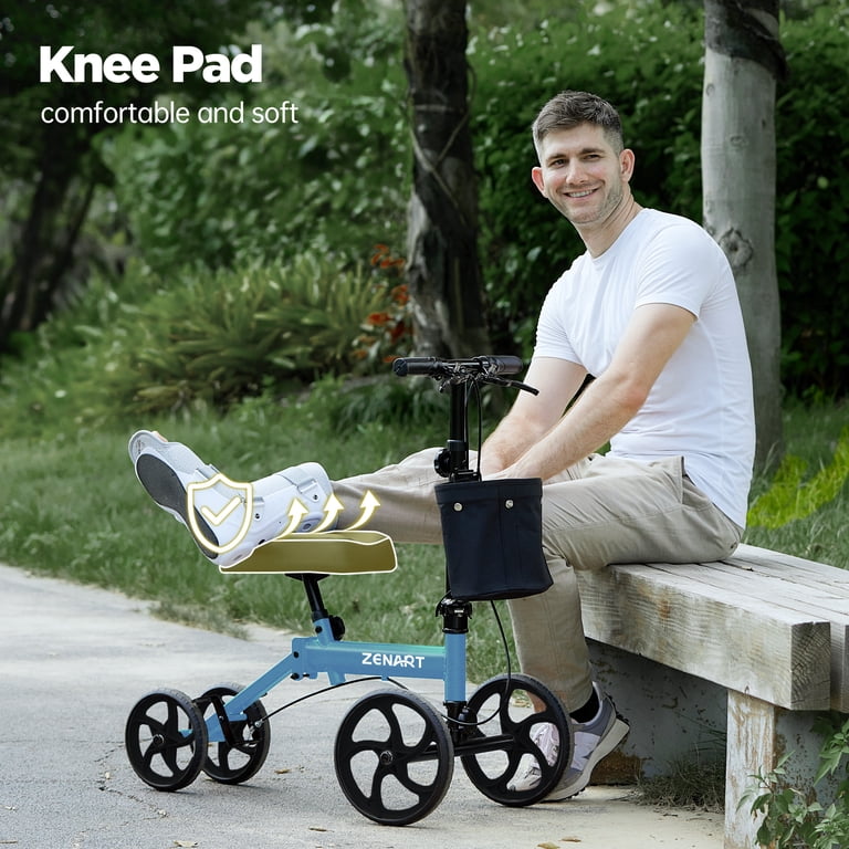 ZENART Economy Knee Scooter Foldable Walker for Foot Surgery Adult