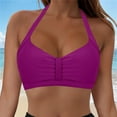 thumbnail image 2 of Yindaity Womens Swim Top Sexy Bathing Suit for Women Women's Underwire Tankini Top Tummy Control Bathing Suits Sexy V Neck Crossover Swim Top Only Tankini Swim Tops for Women(Purple,L), 2 of 8