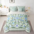 thumbnail image 2 of Feelyou Bohemian Blue Flower Twin Bedding Sets 7-Piece, Western Mandala Floral Bedding Comforter Set, Vintage French Style Reversible Sheet Sets, Luxury Bedroom Decor, 2 of 8