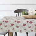 thumbnail image 3 of PiccoCasa Vinyl Peony Pattern Square Tablecloth Waterproof 60" x 60", 3 of 7