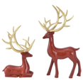 thumbnail image 2 of Resin Christmas Reindeer Figurines Deer Statues Elk Sculpture Deer Ornaments,Cute Standing Sitting Deer Figurine for Christmas Table Decor Mantel Centerpieces Christmas Decor, 2 of 6
