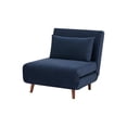 thumbnail image 3 of A&D Home Tustin Polyester Convertible Futon Chair, Velvet Blue, 3 of 5