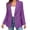 Purple, variant on Women's Double Breasted Blazer with Padded Shoulders Gold Buttons Long Sleeve Notched Lapel Solid Color Coat for Office Work and Casual Daily Wear