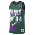 thumbnail image 2 of Men's Mitchell & Ness Ray Allen Kelly Green Milwaukee Bucks 1996/97 Hardwood Classics Swingman Jersey, 2 of 3