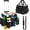 Black, variant on Large Rolling Cleaning Caddy Bag with Detachable Trolley,Cleaning Cart on Wheels with Shoulder Strap,Cleaning Supplies Organizer for Housekeepers,Purple