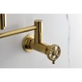 thumbnail image 2 of Kingston Brass KS8107CG Fuller Wall Mount Pot Filler Faucet, Brushed Brass, 2 of 7