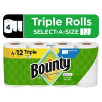 Bounty Paper Towels Select-A-Size White, 4 Triple Rolls, 123 Sheets Per Roll