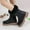 Black.2, variant on Cethrio Big Girls Riding Boots, Lace Up Low Heel Waterproof Non-slip Winter Shoes Black Size 2(Big Kids)