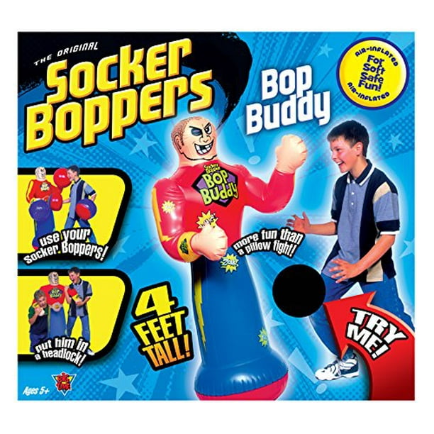 Big Time Toys Socker Boppers Bop Buddy - Debout Gonflable Parler Sac de Boxe pour les Enfants, Boîte, Bop, Punch, Grand Outil pour l'Agilité-coordination-développement Athlétique, Jeu Actif Intérieur Ou Extérieur