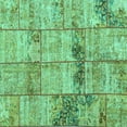 thumbnail image 1 of Ahgly Company Machine Washable Indoor Square Patchwork Turquoise Blue Transitional Area Rugs, 7' Square, 1 of 4