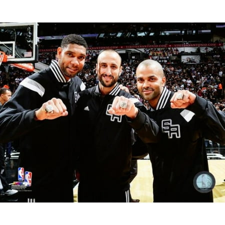 Tim Duncan Manu Ginobili & Tony Parker receive their 2014 NBA Championship Rings Photo