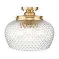 thumbnail image 1 of Adeline 3 Light Semi-Flush in Modern Brushed Gold with Clear Glass Shade, 1 of 1
