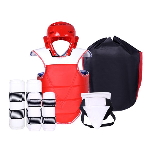 fastboy Taekwondo Protective Gear Set Taekwondo Uniform Set for Home, Gyms Versatile Red M