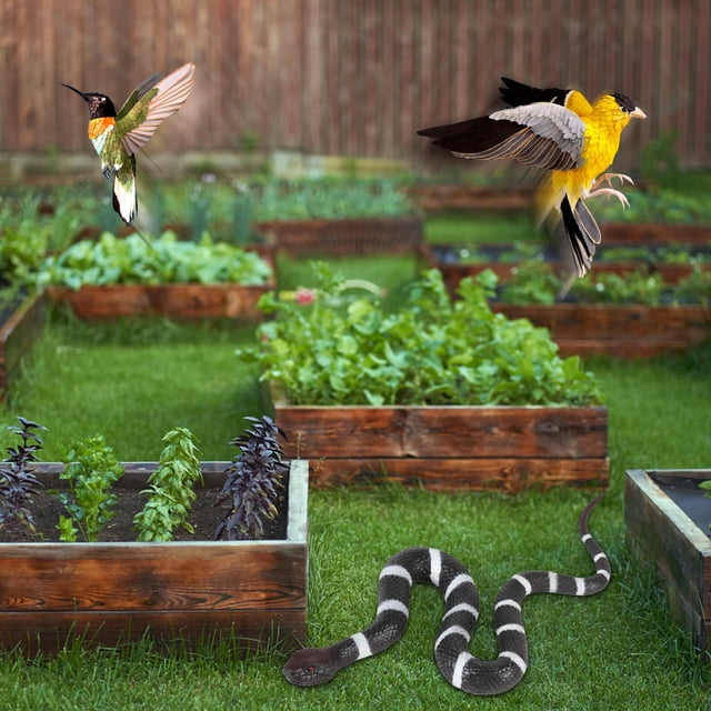 MORESEC Rubber Snake, Realistic Fake Snake for Garden Decoration, TPR Material Snake to Scare Away Birds and Pests, Lifelike Cobra and Rattlesnake Models, Weather-Resistant Outdoor Decor