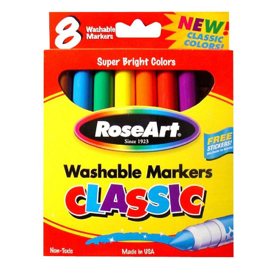 RoseArt Classic Washable Broadline Markers 8-Count Packaging May Vary