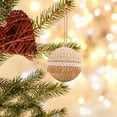 thumbnail image 3 of 3PCS 3.15" Rustic Christmas Ornaments, Burlap Jute Rope Hanging Balls in Neutral Colors, Boho Farmhouse Xmas Tree Decor for Holiday Wedding Home Decorations, 3 of 5