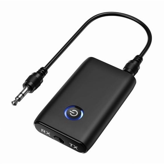 Aux Bluetooth Adapter for Car, 2-in-1 Bluetooth 5.3 Transmitter Receiver Portable Wireless Audio Receiver for Laptop Radio Headphones Speakers TV Stereo Black