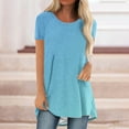 thumbnail image 2 of up to 60% off Gifts Usmixi Womens Tops Summer Short Sleeve Round Neck Gradient Print Tee Shirts Casual Loose Fit Breathable Ladies Hem Tunic Blouses Light Blue m Under $5, 2 of 4