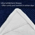 thumbnail image 2 of Catalonia Sherpa Throws Fluffy Fuzzy Fleece Blanket 50”x60” for Adults Children, Super Soft Comfy Plush for Sofa Couch Bed Reversible All Season, Dark Blue, 2 of 7