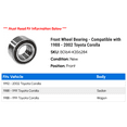 thumbnail image 2 of Front Wheel Bearing - Compatible with 1988 - 2002 Toyota Corolla 1989 1990 1991 1992 1993 1994 1995 1996 1997 1998 1999 2000 2001, 2 of 2