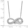thumbnail image 2 of 925 Sterling Silver Rhodium Diamond Infinity Symbol LOVE Necklace, 2 of 2