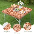 thumbnail image 4 of Brown and Pink Of Leopard Print Square Fitted Tablecloth with Elastic Edge,Square Table Cover,Washable Elastic Table Cover for Home Kitchen Party Decor 34"x34", 4 of 6