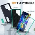 thumbnail image 2 of ELEHOLD for Samsung Galaxy S24 Ultra Rugged Protective Case Multi Layer Shockproof Hidden Kickstand Function Hybrid Silicone Hard PC Cover for Samsung S24 Ultra,Deep Blue, 2 of 7