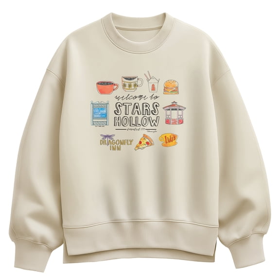 Gilmore Girls - Stars Hollow Grid Oversized Fleece Crew Sweatshirt