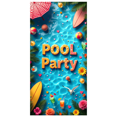 thumbnail image 2 of LUUFILx Pool Party Backdrop Vibrant Poolside Banner Decorations Summer Celebration Water Fun Event Birthday Celebration Party Supplies Background Decor, 2 of 7