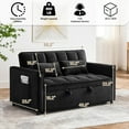 thumbnail image 2 of AENKYO 3-in-1 Pull Out Sleeper Sofa Bed Loveseat with Adjustable Backrest & Armrests - Foldable Futon Couch, for Apartments/Dorms/Living Room, Black, 2 of 7