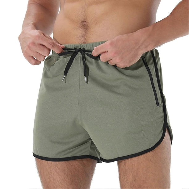 Men's Running Shorts Gym Workout Shorts 3 Inch Sports Shorts With Zipper Pocket