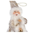thumbnail image 2 of STP Goods Santa Claus with Gift Bag Hanging Collectible Doll 9” (22 cm) Santa Claus Christmas Figurine Holiday Décor Xmas Hanging Decoration Xmas Figure Doll Decoration Xmas Tree Ornament, Gold White, 2 of 5