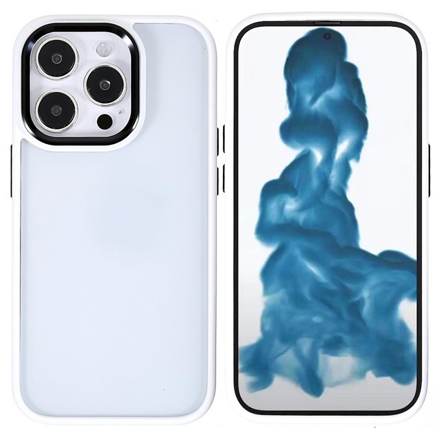 KAIYANG Para iPhone 14 Pro Max 6.7 pulgadas Funda de PC + TPU antidesgaste Marco de lente de cámara de metal Funda de teléfono anticaída Estilo H iPhone 14 Pro Max Blanco