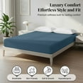 thumbnail image 2 of Lux Decor Collection Microfiber Twin XL Fitted Bed Sheet, 16" Deep Pocket Fitted Sheets, Navy Blue Ashes, 2 of 7