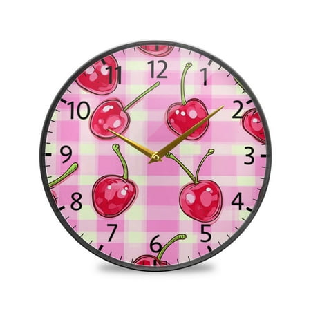 BZSMCE Wall Clock Acrylic Size：9.5*9.5in/11.9*11.9in Cherry Bliss Design Pattern Clock