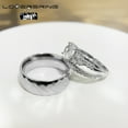 thumbnail image 2 of Wedding Ring Sets His And Hers Couples Women Diamond Sterling Silver White Cz Man Titanium Wedding Bands, 2 of 10