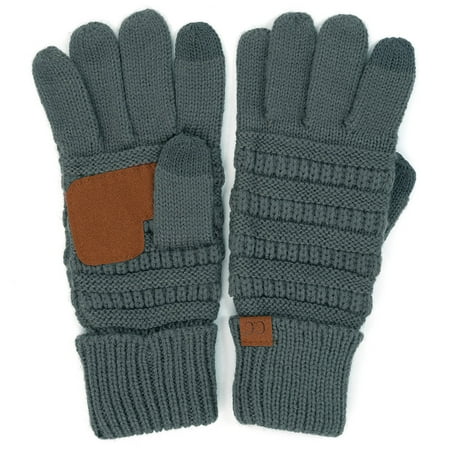 Winter CC Quad Touch Screen Smart Cellphone Finger Tips Warm Soft Gloves (Solid Earth Gray)