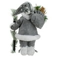 thumbnail image 5 of Northlight 12" Country Patchwork Gray and White Santa Claus Christmas Figure, 5 of 5